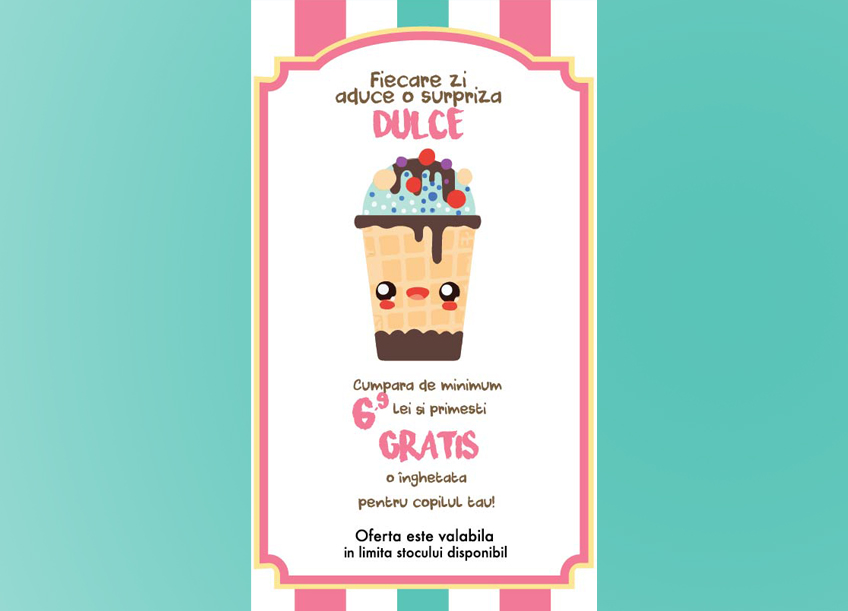 Înghețată gratis pentru copilul tău, la Simigeriile PETRU