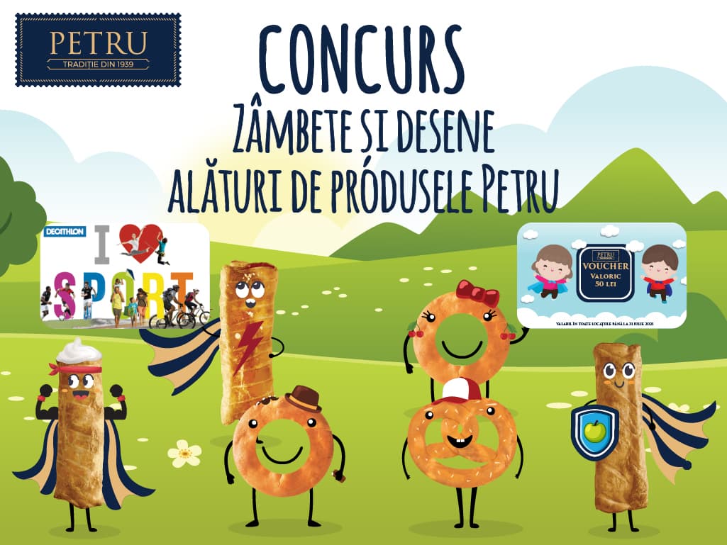 Zambete si desene alaturi de produsele Petru